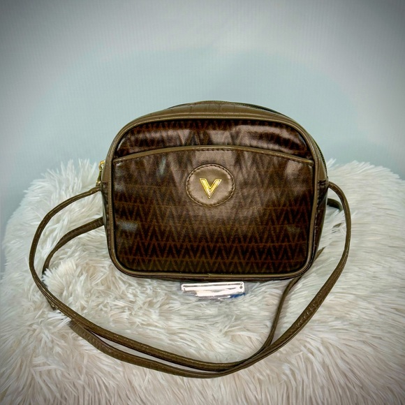 Mario Valentino Handbags - Vintage Mario Valentino Brown Logo Crossbody Bag